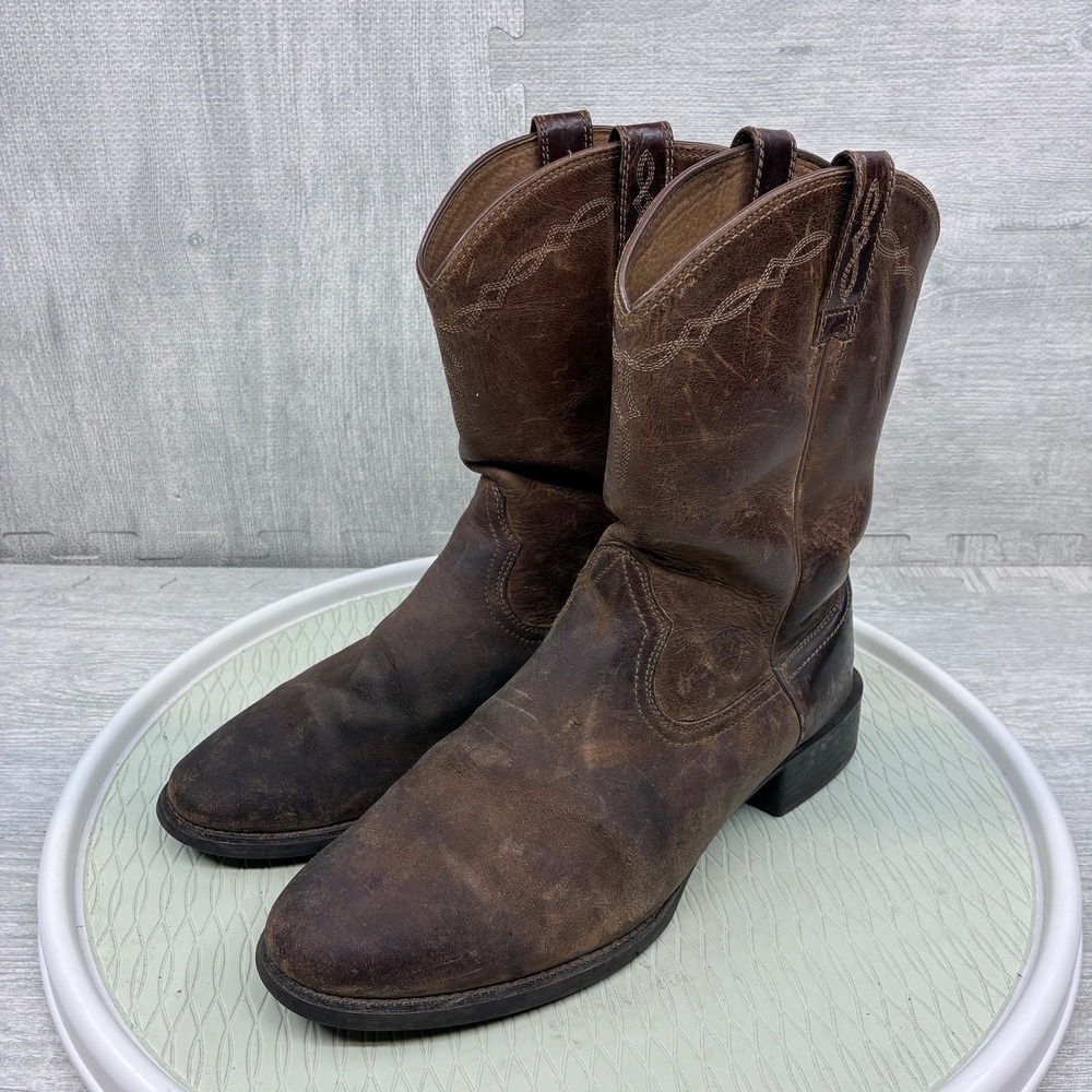 Ariat Heritage Roper Boots Mens 11D Brown Leather Western Cowboy 10002284